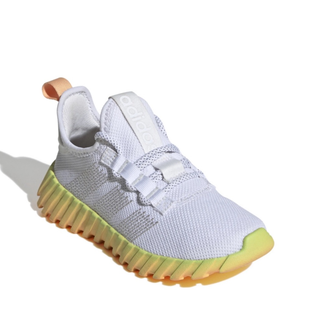 New with Tag Adidas Kaptir 3.0 Kids' Lifestyle Running Shoes sz 13 White Orange